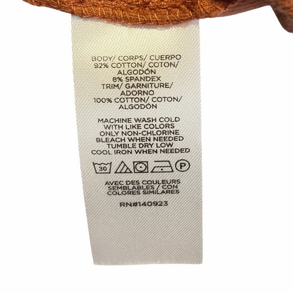 LOFT Poplin Ribbed Tie Shoulder Tank in Rust, Size L NWT - Picture 11 of 12